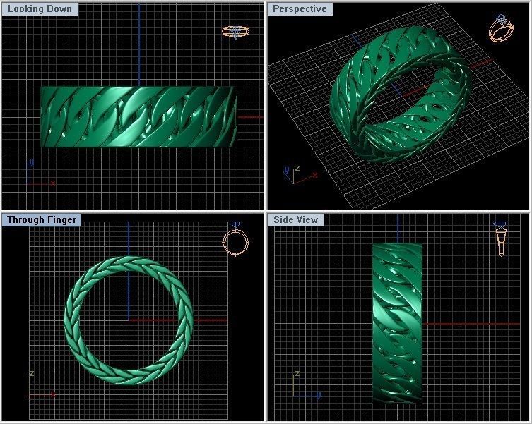 chain ring for men 3D print model_2