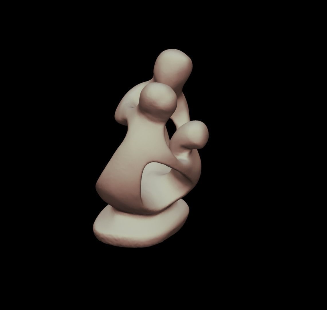 Shona Family Of Three 3D print model_3