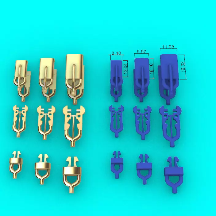 three-Size Set of Tongue and Groove Box Clasps 3D print model