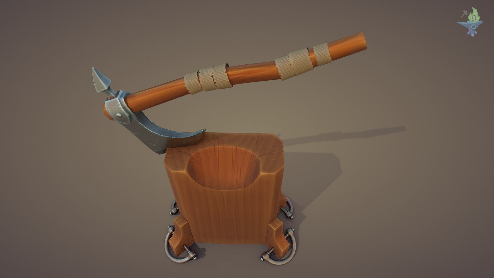 Execution Axe set Low-poly 3D model_10