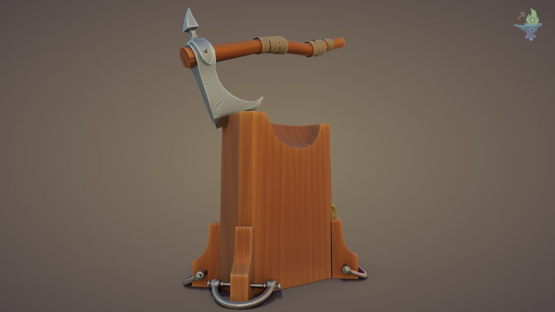 Execution Axe set Low-poly 3D model_3