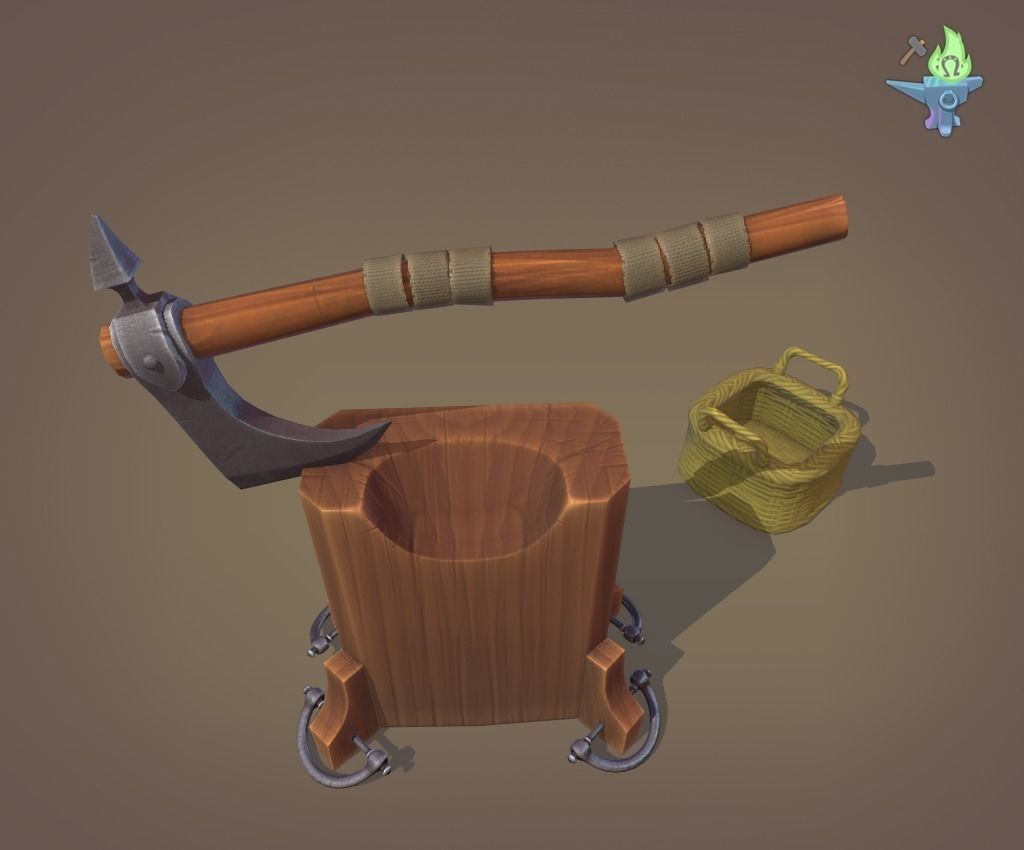 Execution Axe set Low-poly 3D model_13
