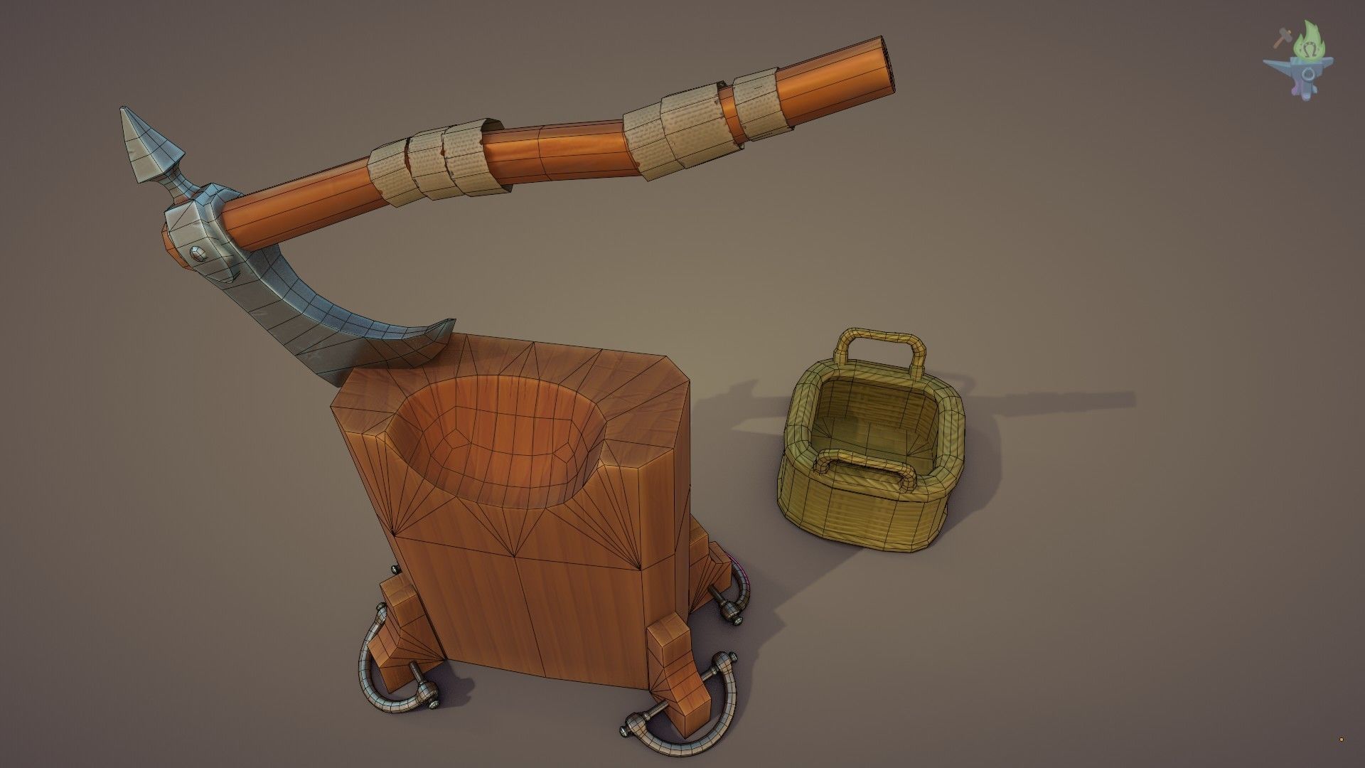 Execution Axe set Low-poly 3D model_1