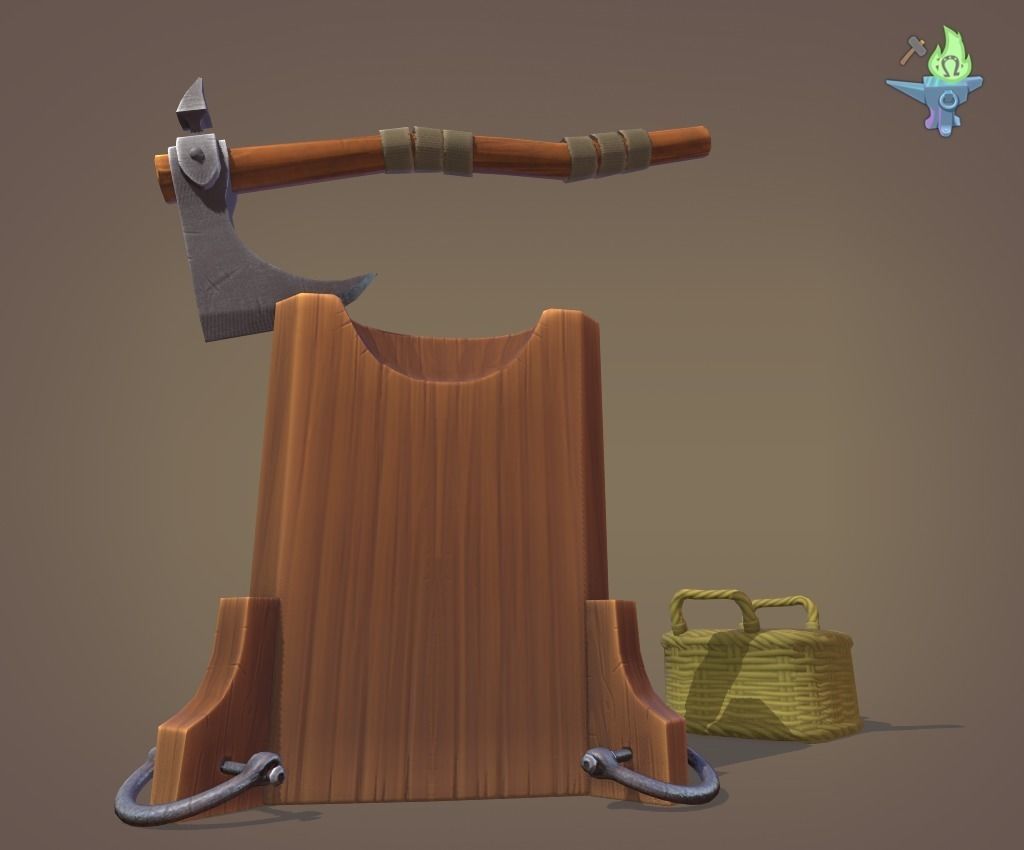 Execution Axe set Low-poly 3D model_24