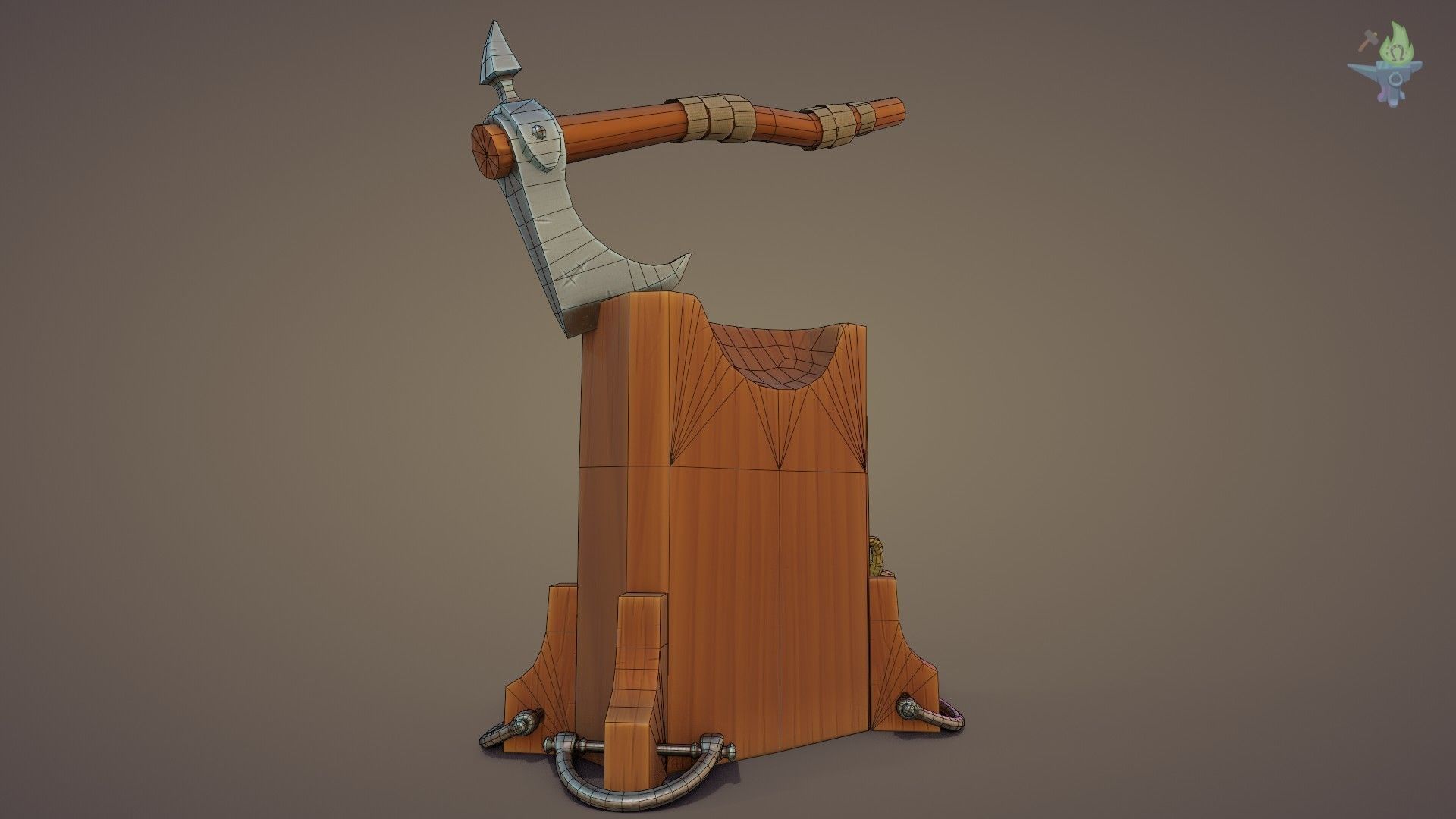 Execution Axe set Low-poly 3D model_4