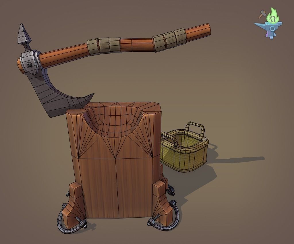Execution Axe set Low-poly 3D model_23