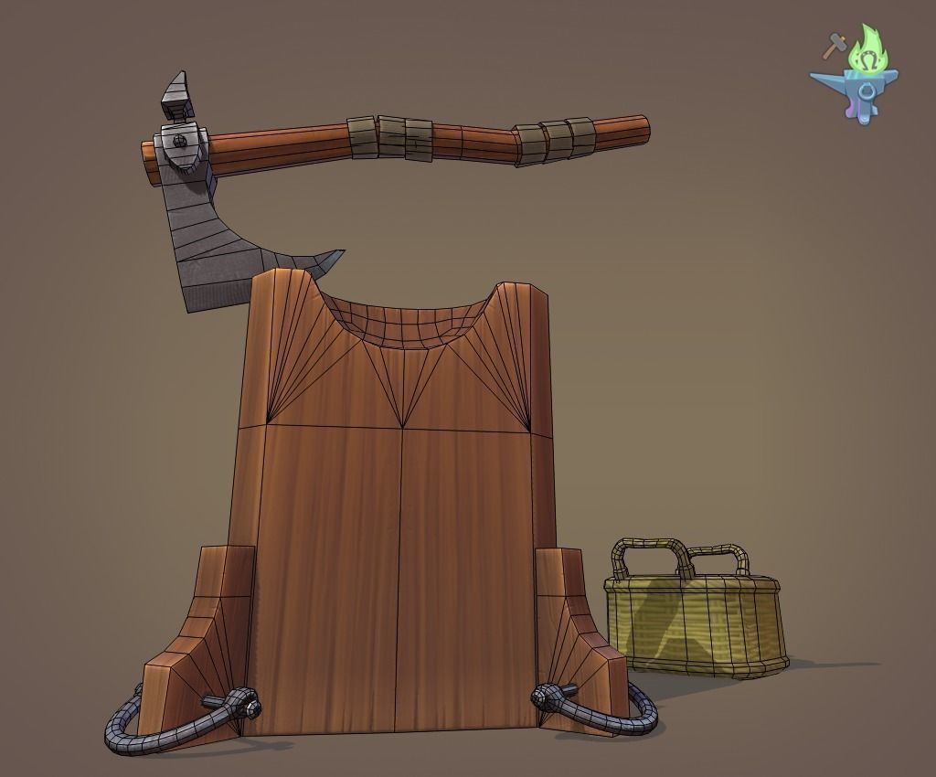 Execution Axe set Low-poly 3D model_25