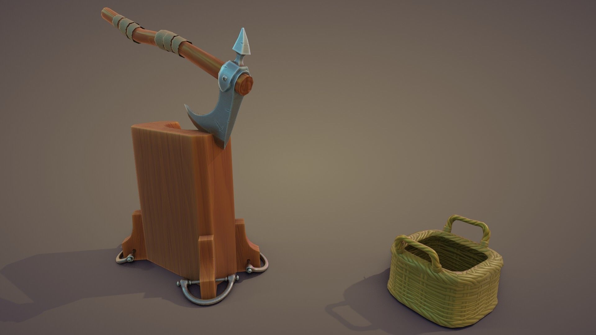 Execution Axe set Low-poly 3D model_7