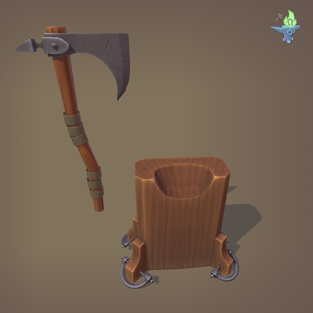 Execution Axe set Low-poly 3D model_16