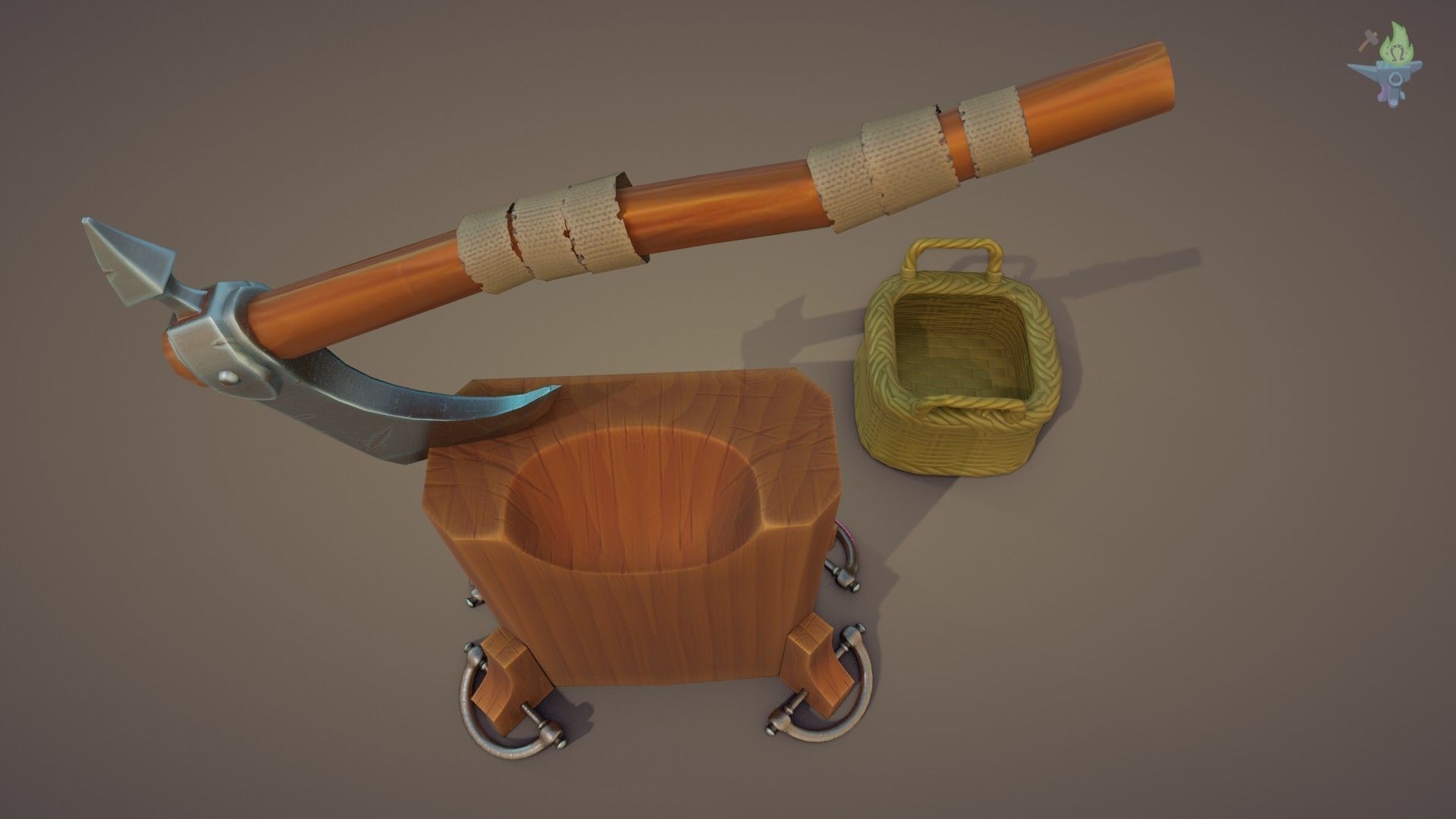 Execution Axe set Low-poly 3D model_5