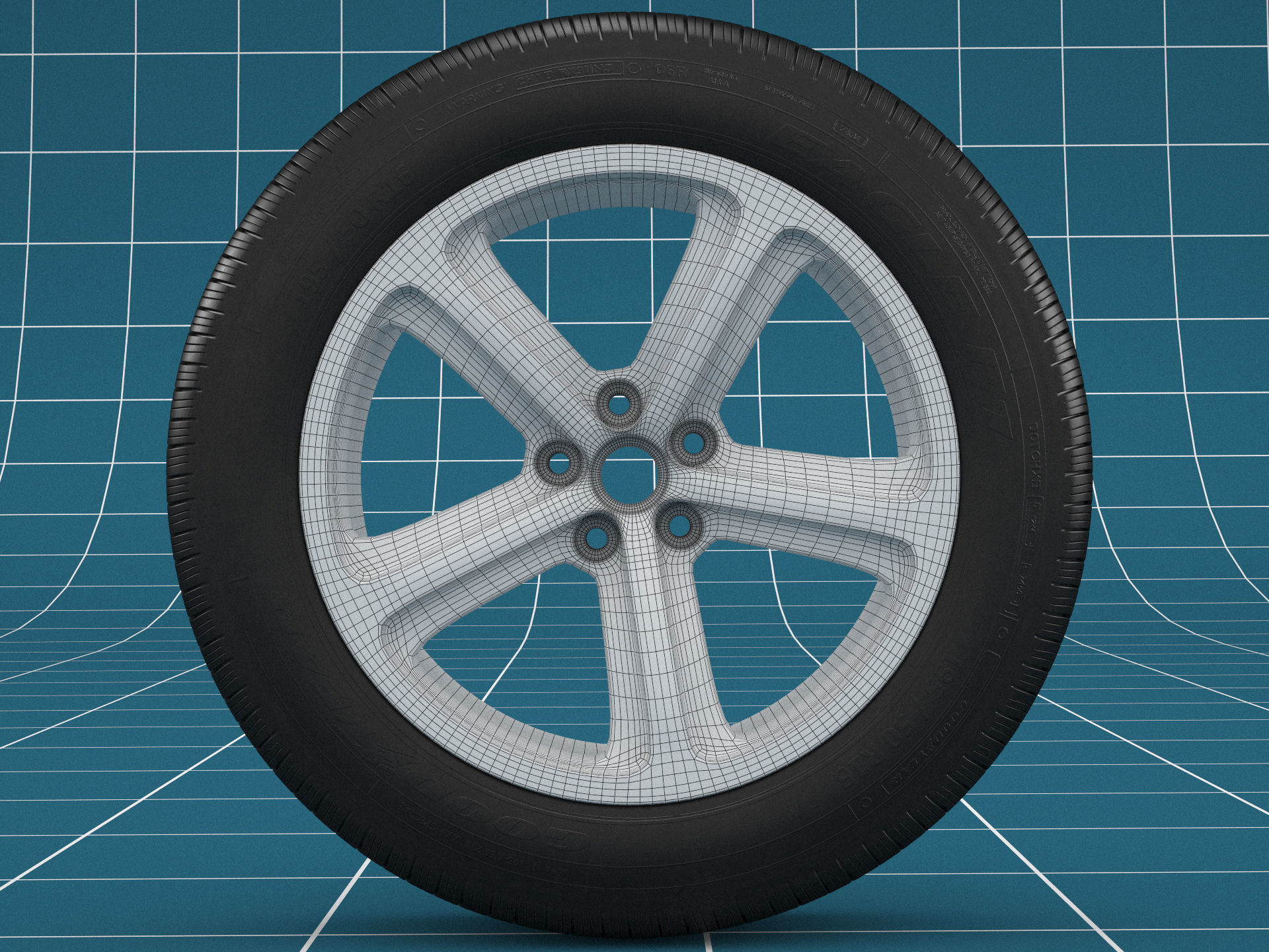 Car tire 02 3D model_1
