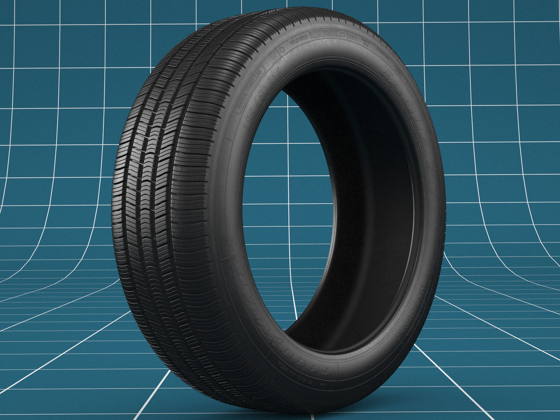 Car tire 02 3D model_2