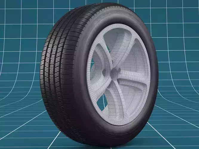 Car tire 02 3D model