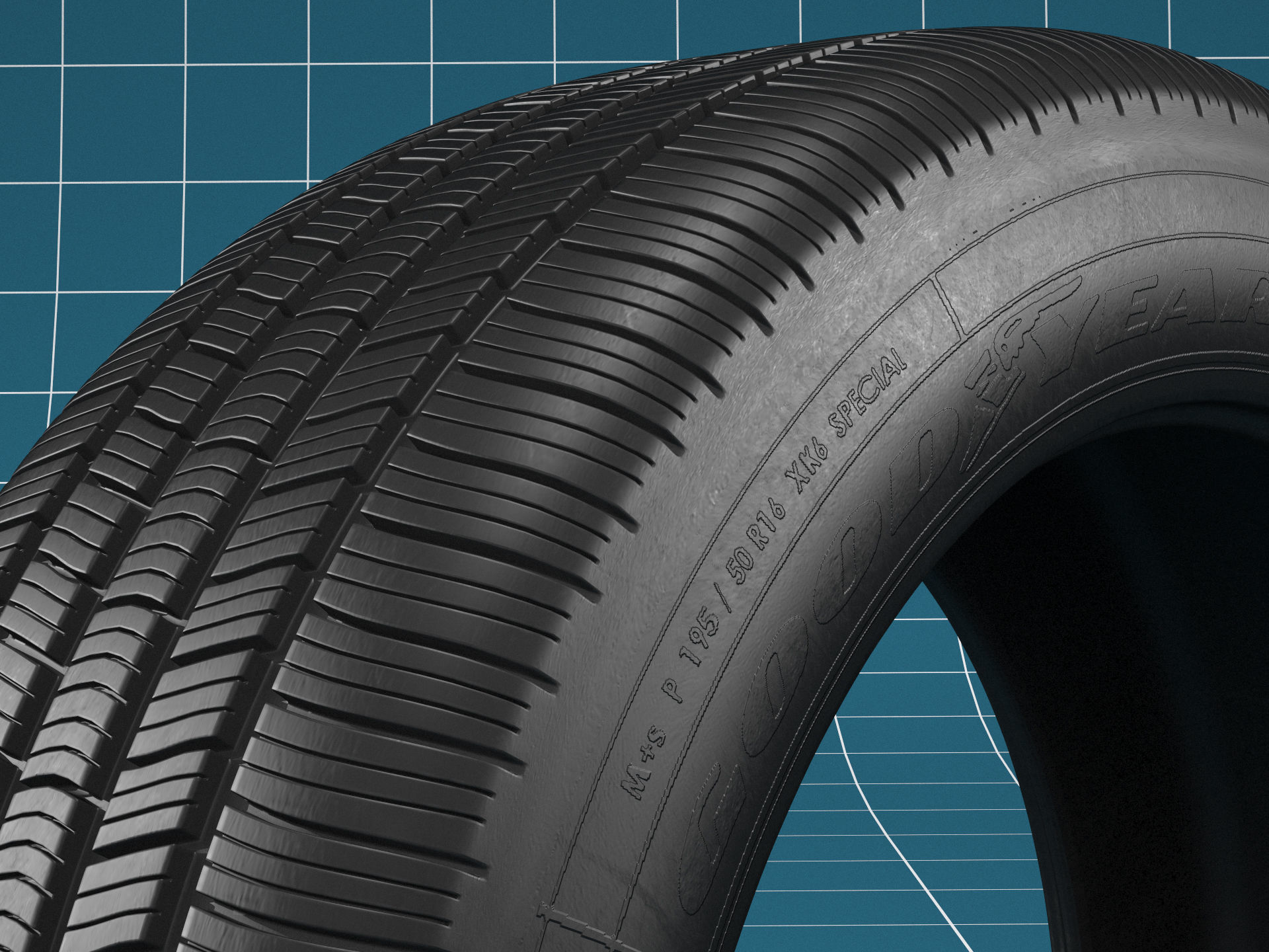 Car tire 02 3D model_4
