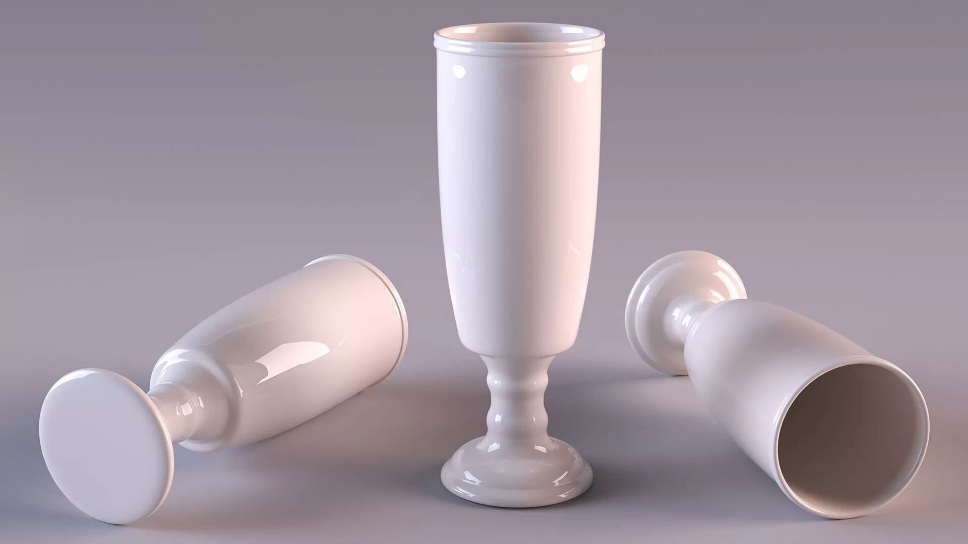 White Porcelain Flower Vase 3D model
