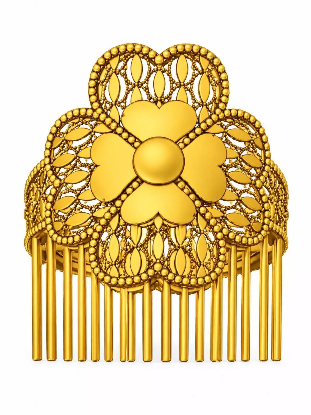 Floral Lace Statement Ring 3D Model Single Size 3D print model