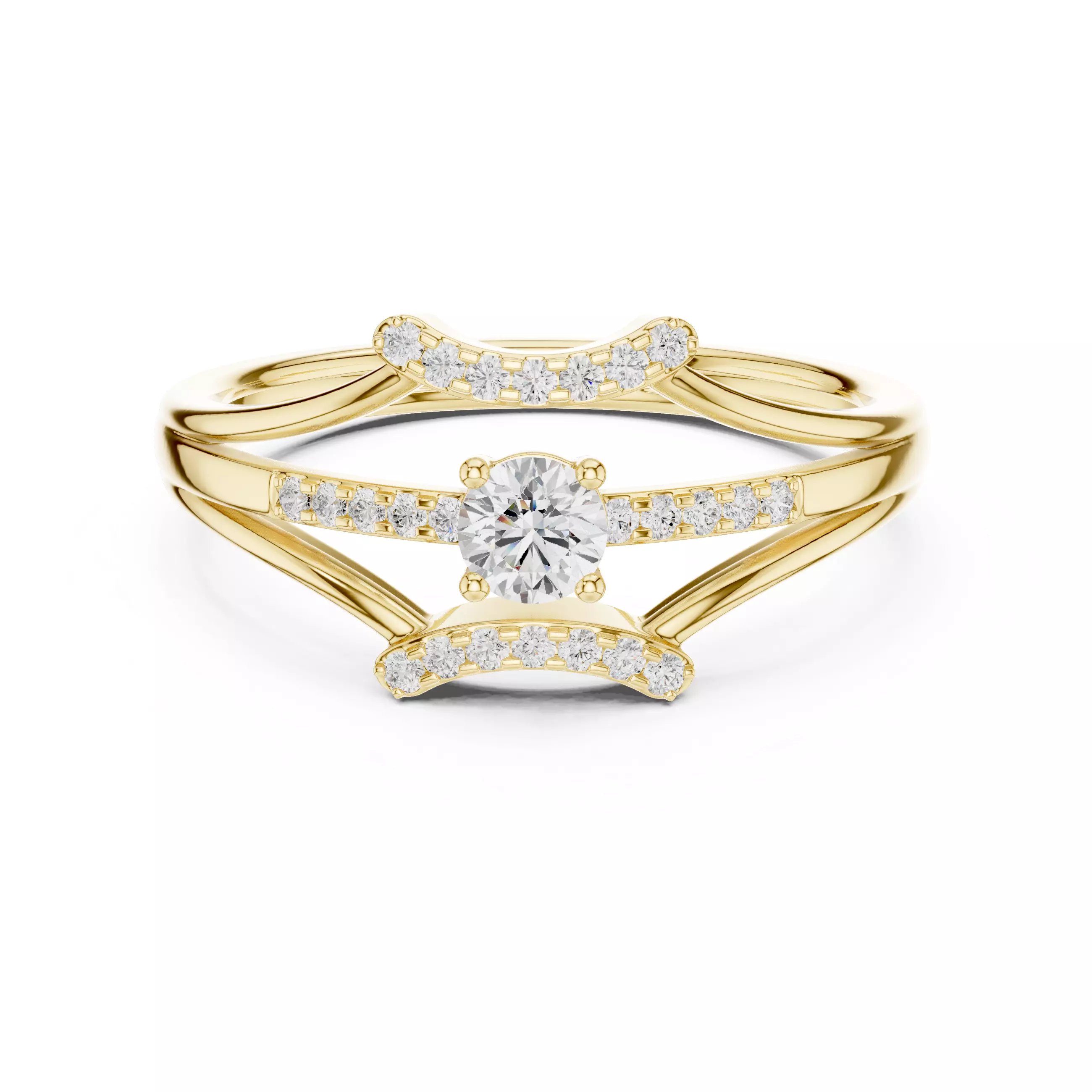 Diamond jewelry ring for woman 3D print model 3D print model