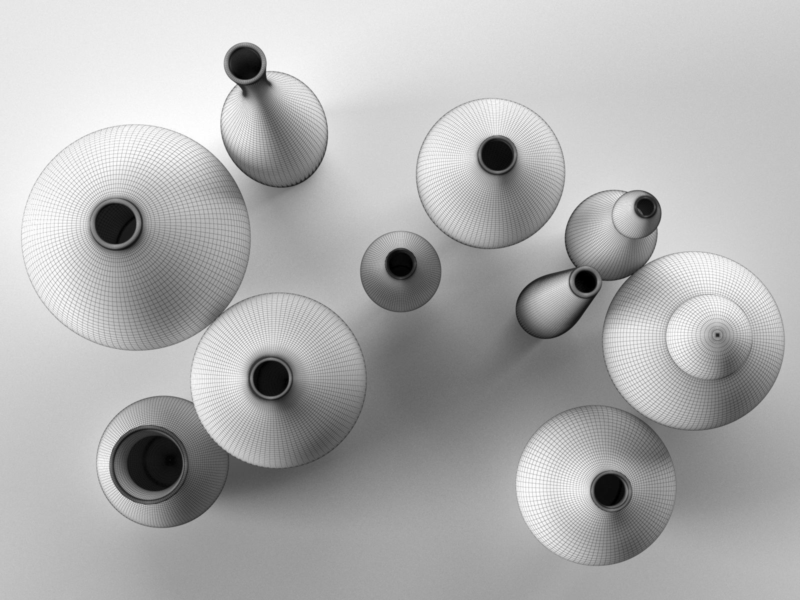 Decorative Vase Set 3D model_2