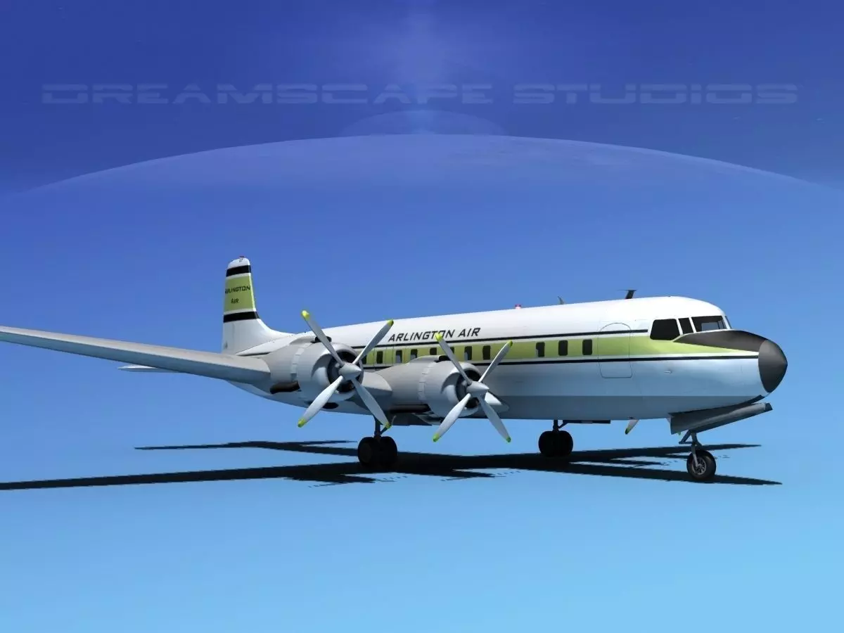 Douglas DC-7C Arlington Air 3D model