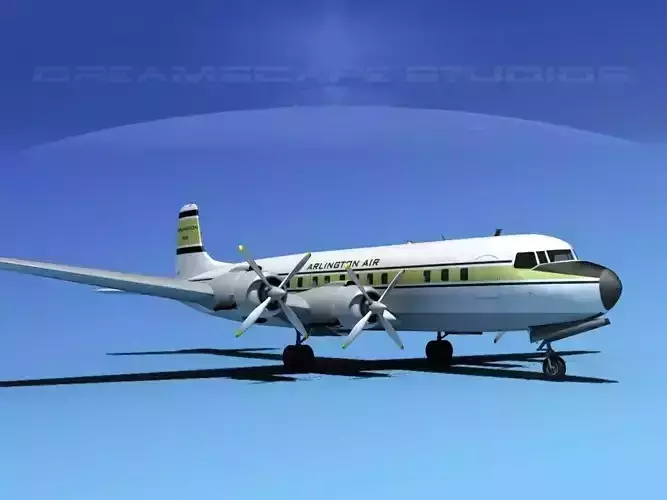 Douglas DC-7C Arlington Air 3D model