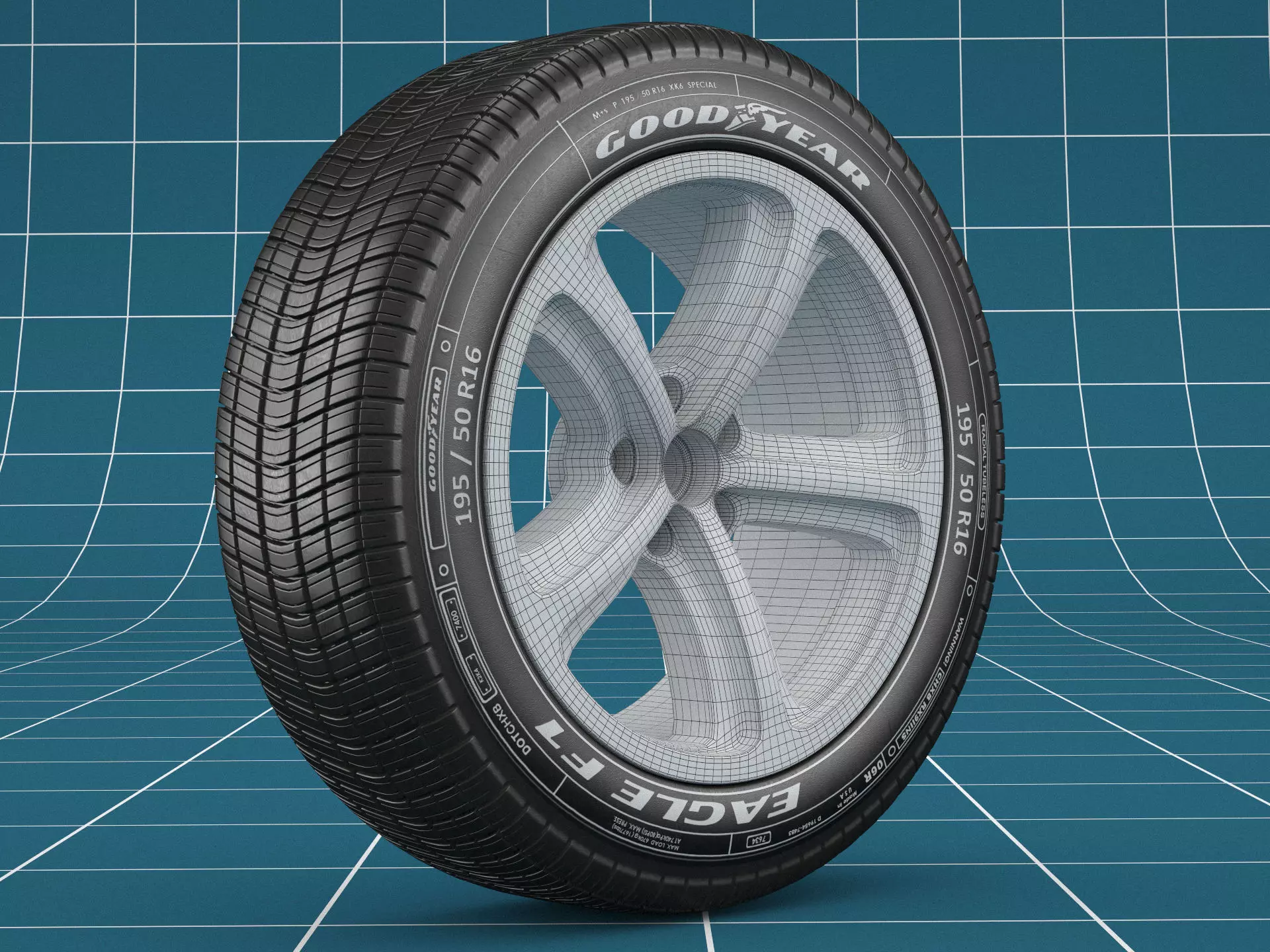 Car tire 03 3D model_0