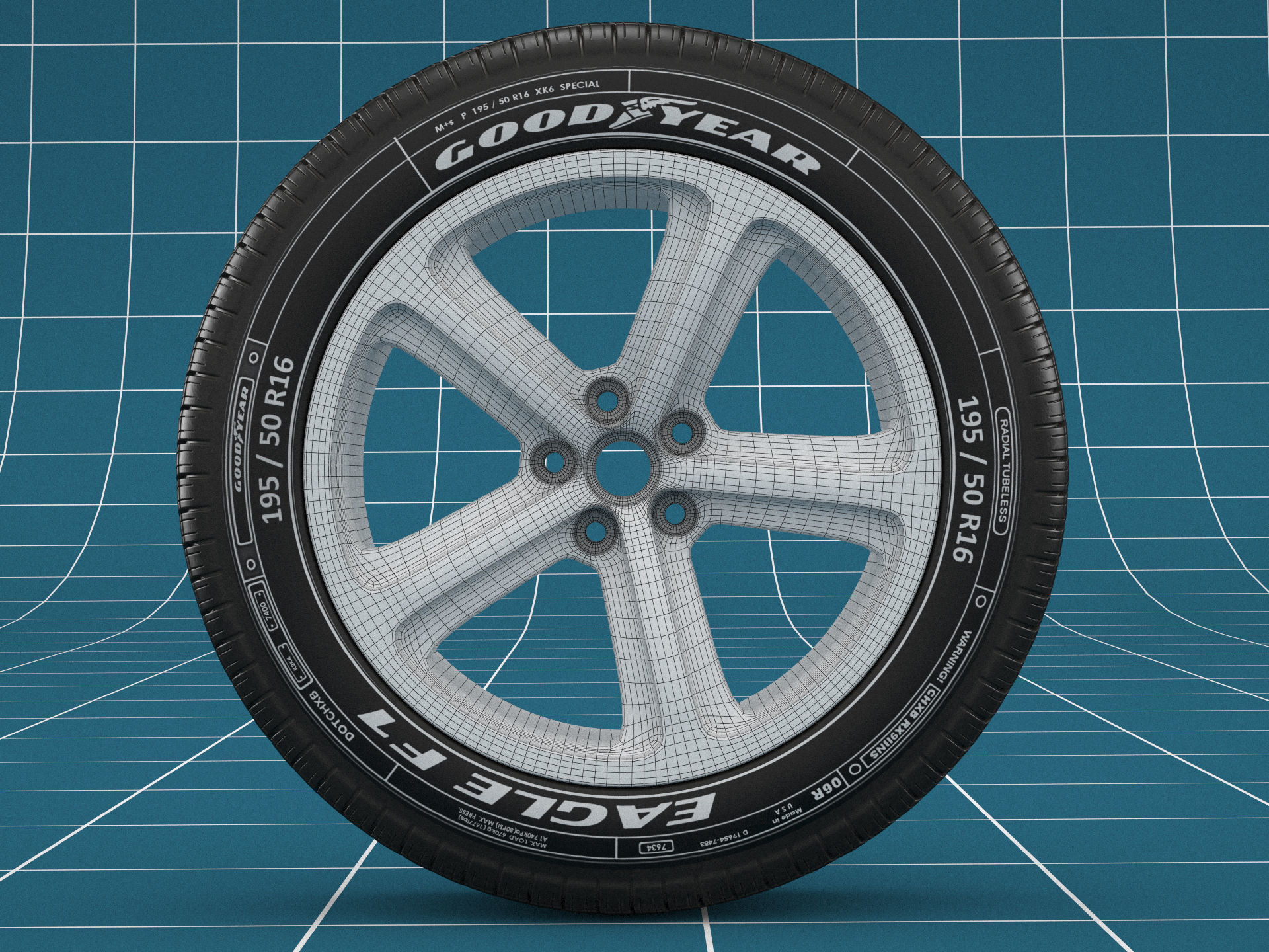 Car tire 03 3D model_1