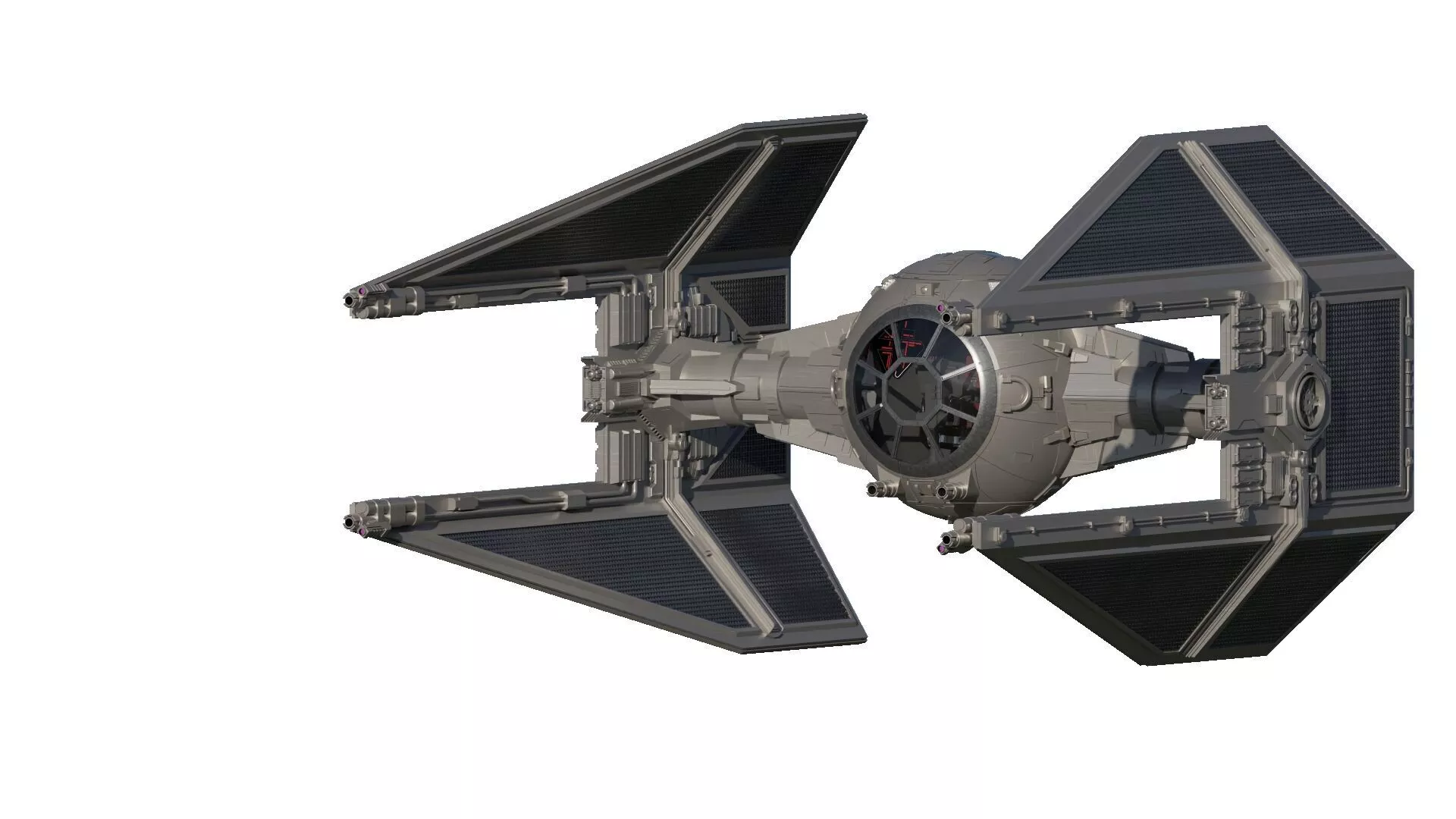 TIE INTERCEPTOR WITH INTERIOR 3D model