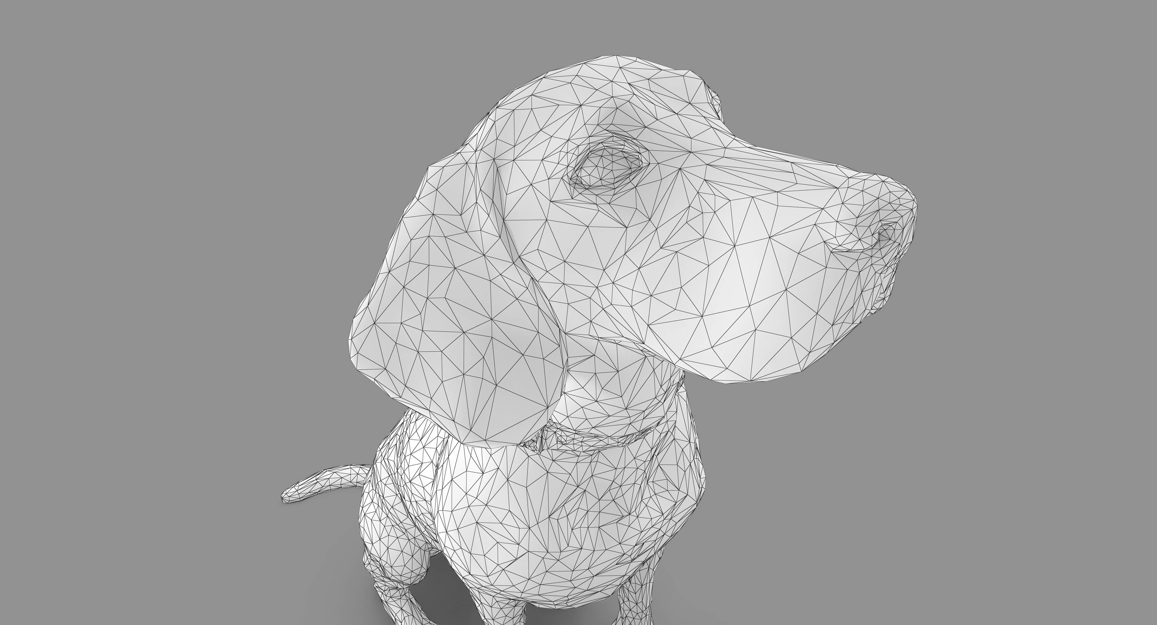Beagle Low-poly 3D model_14