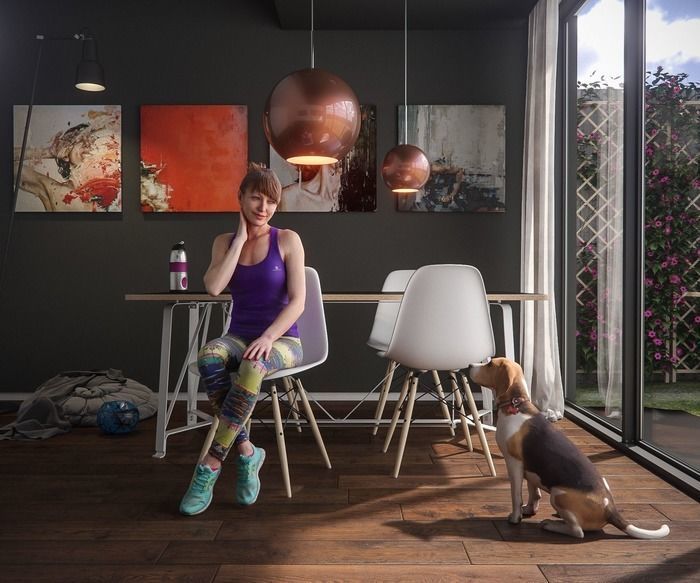 Beagle Low-poly 3D model_4