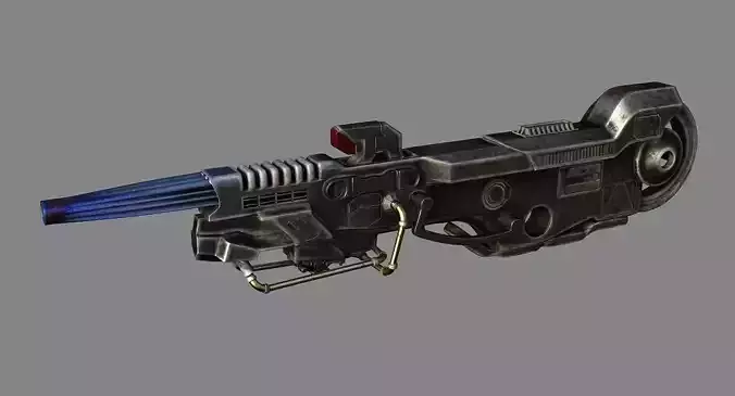 Sci fi big gun for robot mecha Low-poly 3D model