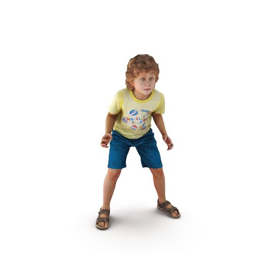 Child Goalkeeper Low-poly 3D model