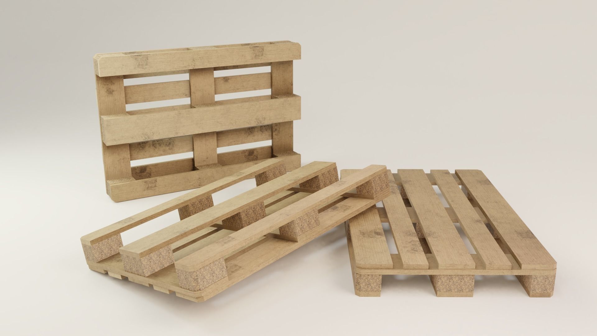 Euro Pallet Low-poly 3D model_2