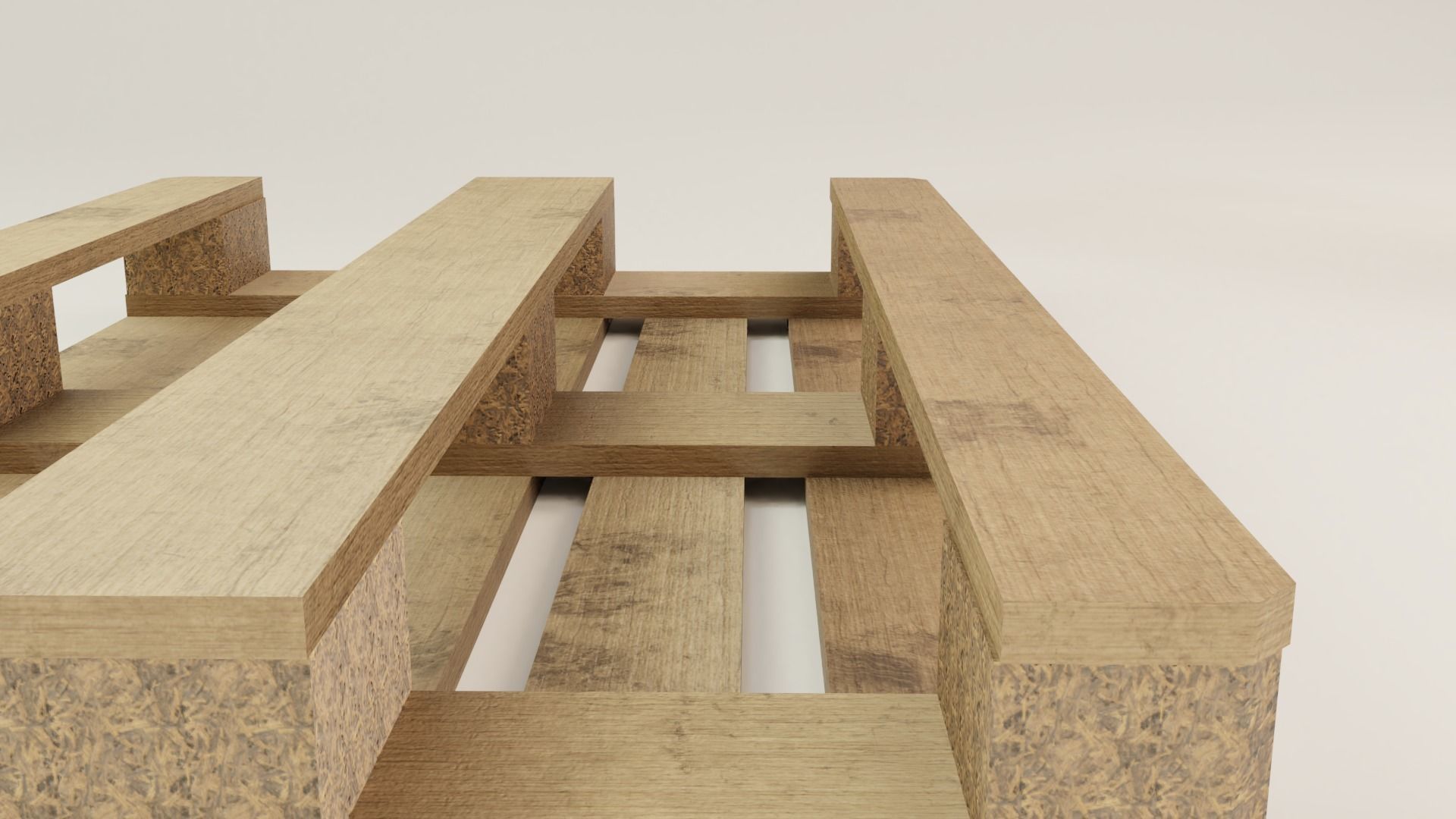 Euro Pallet Low-poly 3D model_4