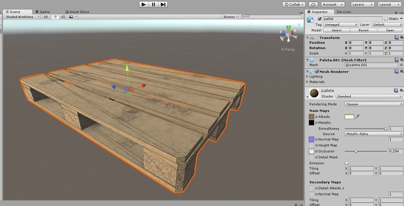 Euro Pallet Low-poly 3D model_7