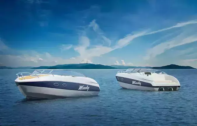 White and blue exlusive yacht 3D model White and blue exlusive yacht 3D model