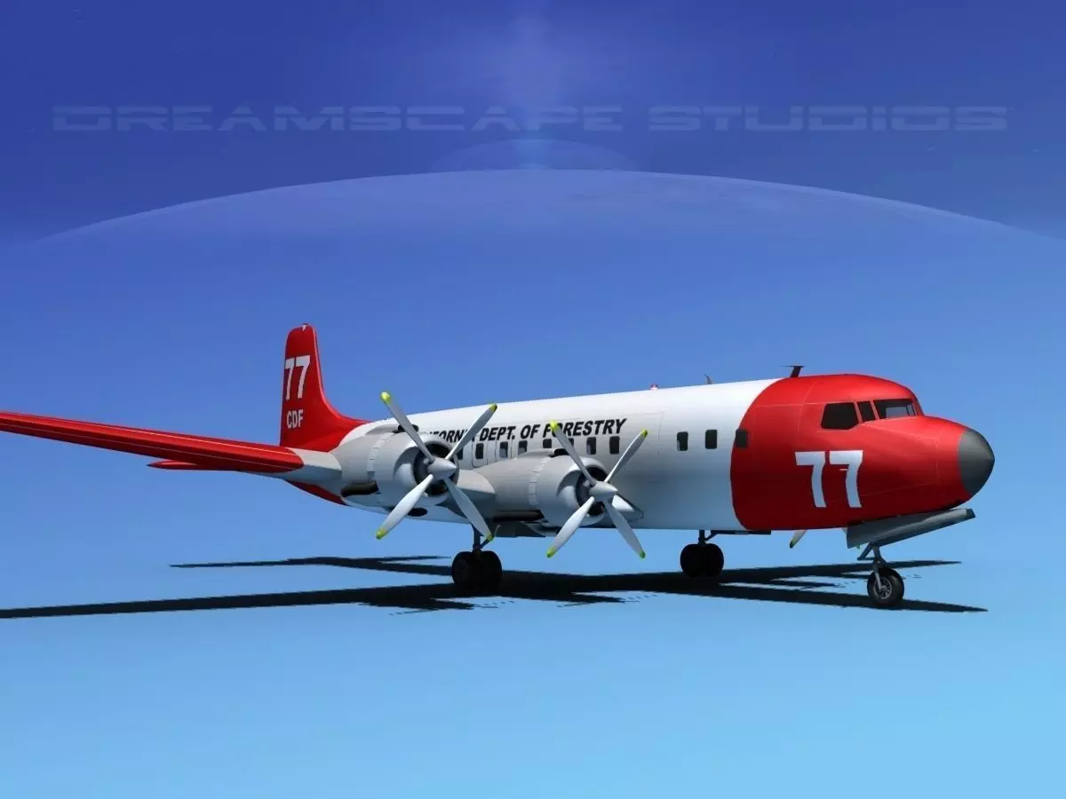 Douglas DC-7C California Fire 3D model