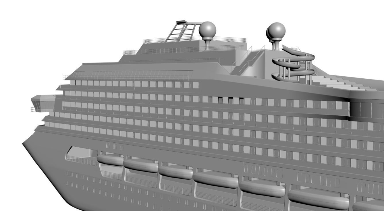 Cruise ship 3D model_2