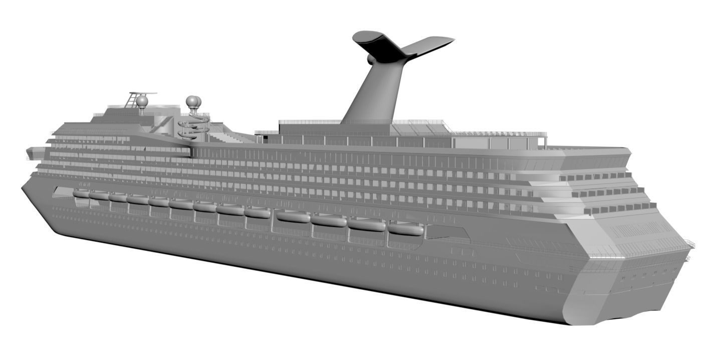 Cruise ship 3D model_1