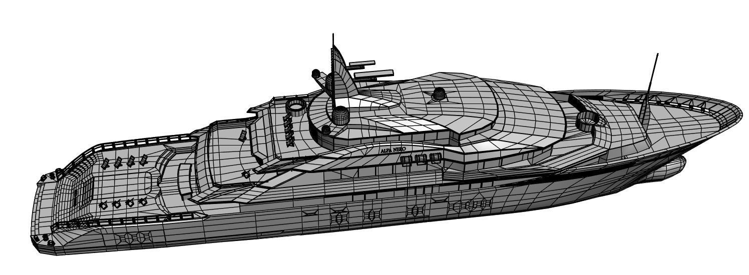 Rich luxury yacht 3D model_6