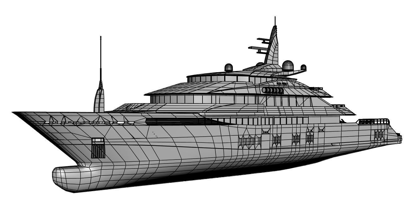 Rich luxury yacht 3D model_4