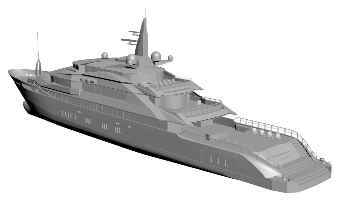 Rich luxury yacht 3D model_1