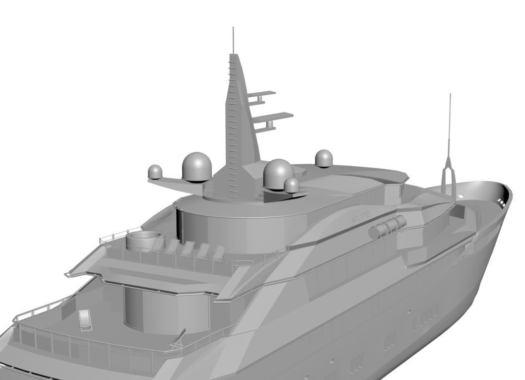 Rich luxury yacht 3D model_2