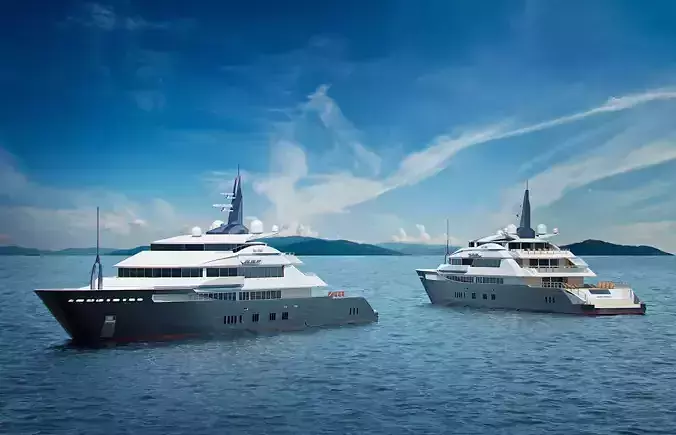 Rich luxury yacht 3D model