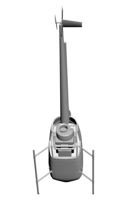 Small yellow helicopter 3D model_1