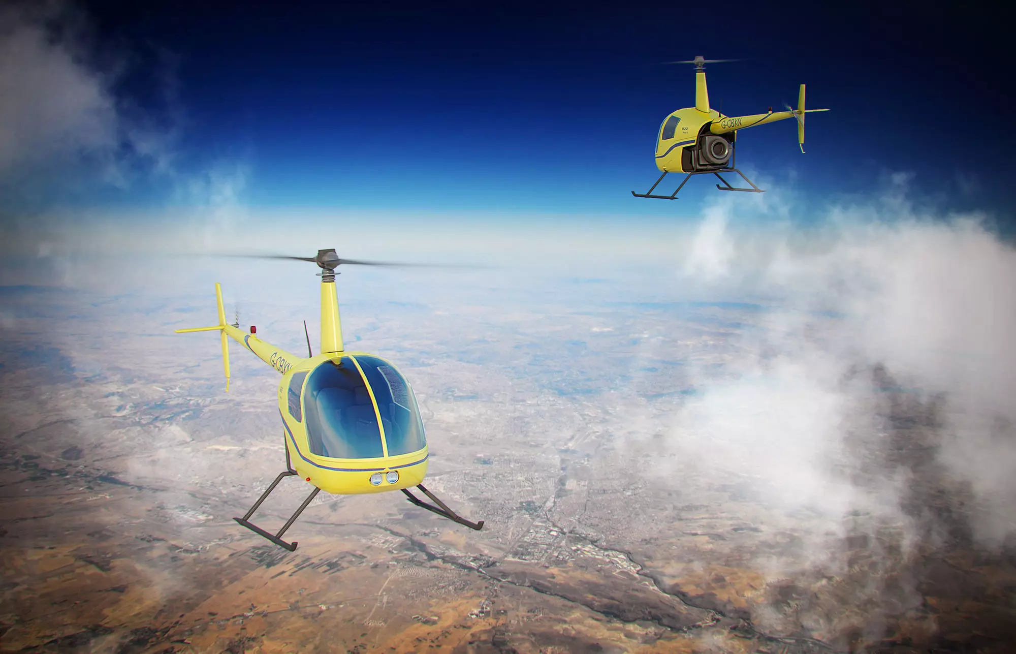Small yellow helicopter 3D model_0