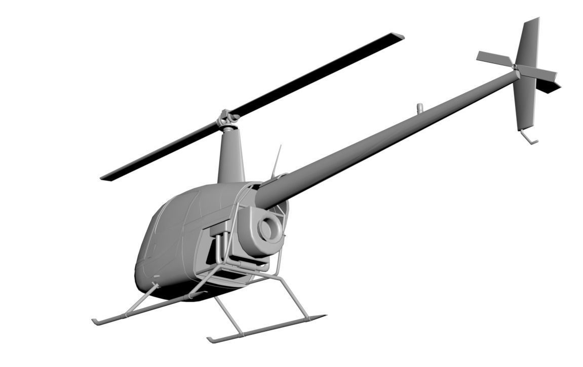 Small yellow helicopter 3D model_3
