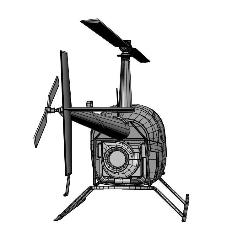 Small yellow helicopter 3D model_5