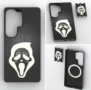 Magnetic Ring Phone Case Keychain 3D print model