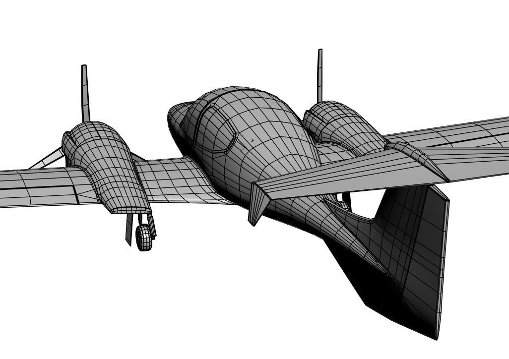 Plane with two engines 3D model_6