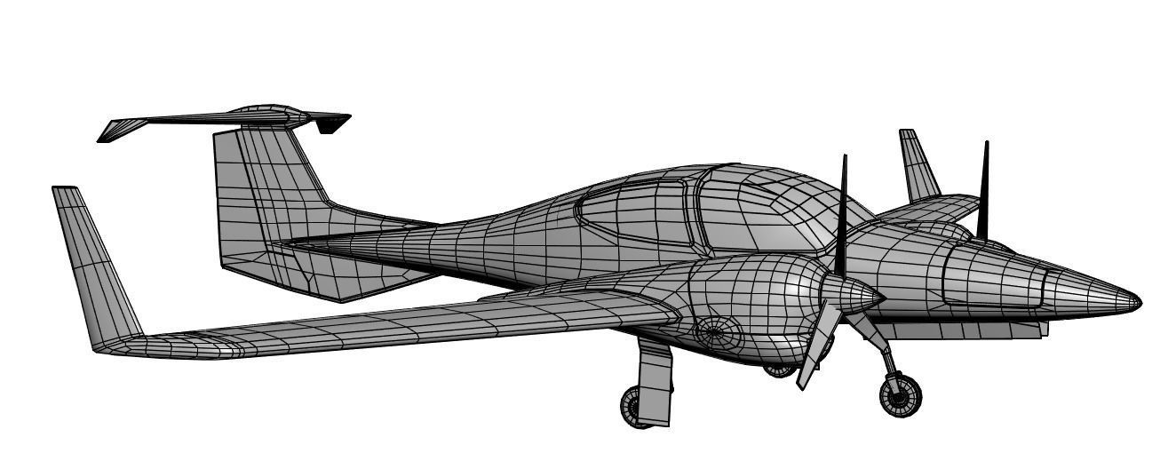 Plane with two engines 3D model_5